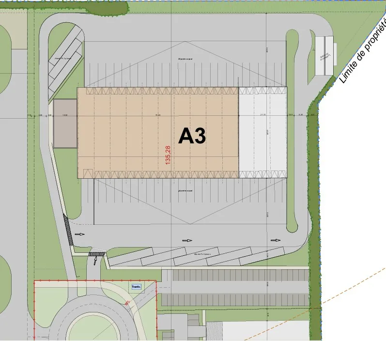 Plan de masse — messagerie cross dock
